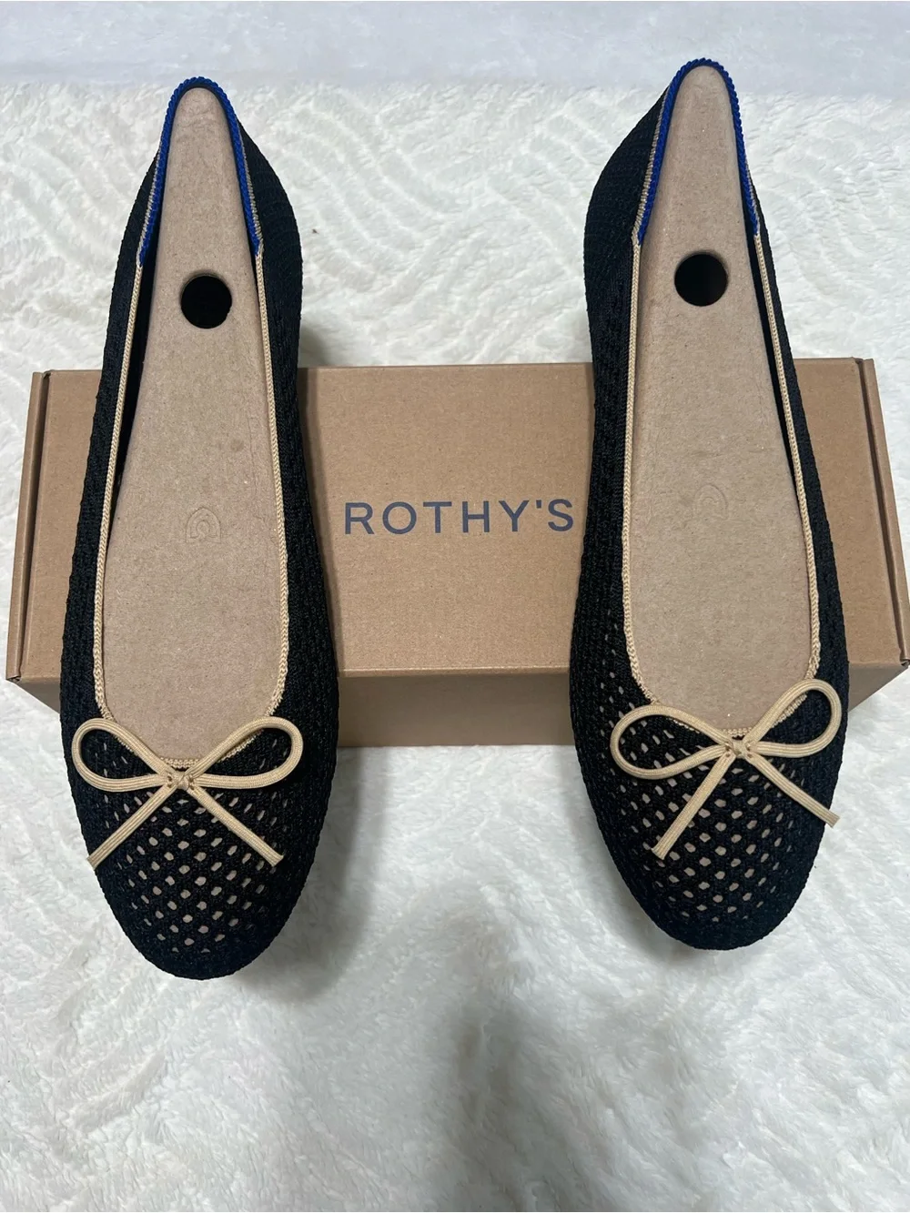 Rothy’s The Ballet Flat Noir Mesh Black Size 12 NIB Never Worn